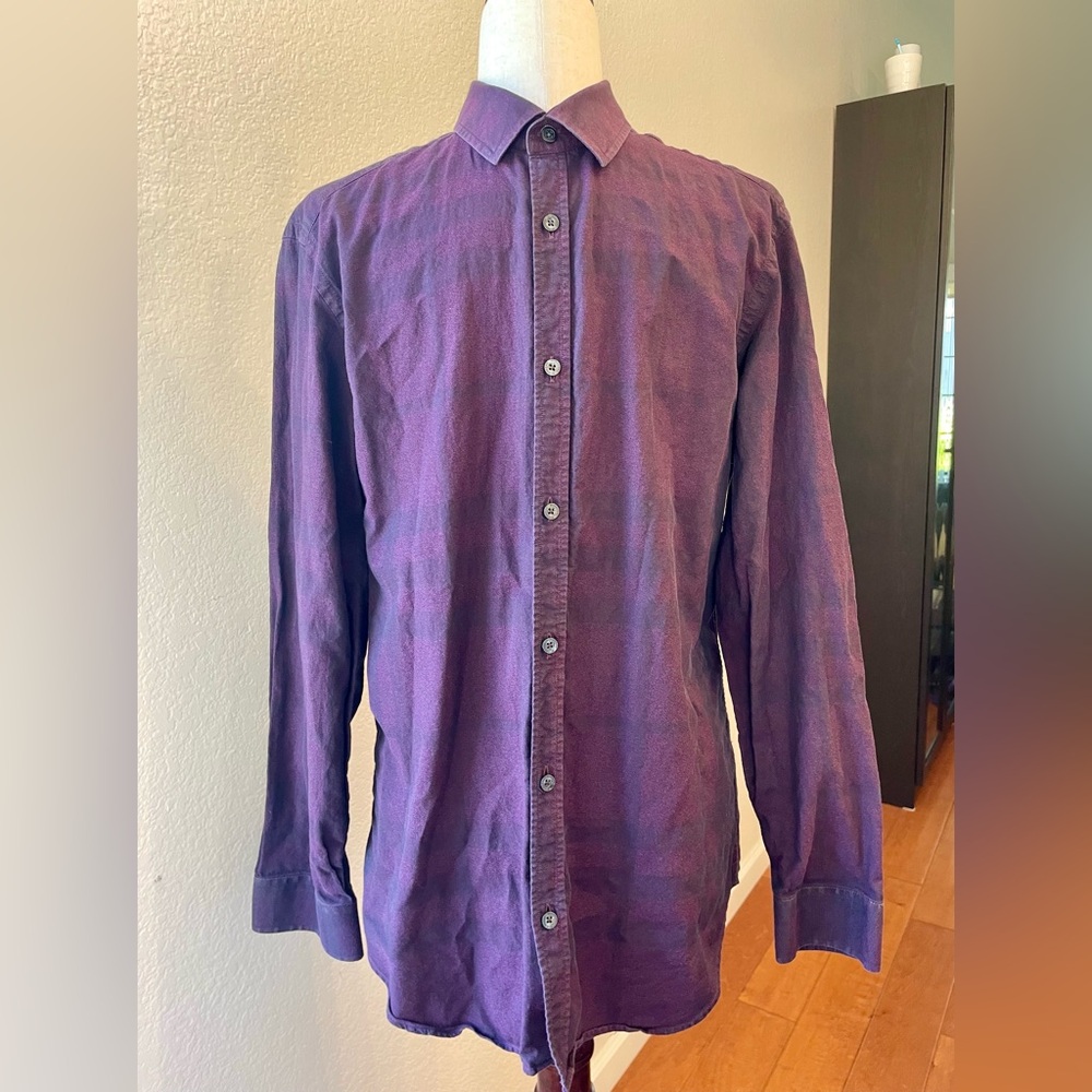 Burberry Men’s Nova Check Button Down Top Size L - image 1